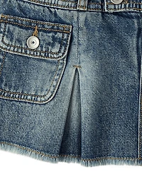 Tween Girls Pleated Denim Cargo Skort