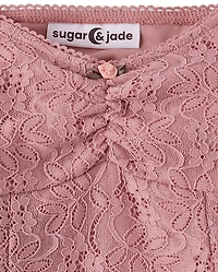 Tween Girls Floral Lace Mini Dress