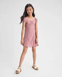 Tween Girls Floral Lace Mini Dress