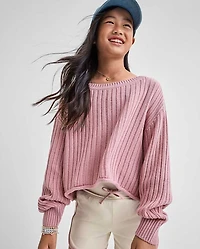 Tween Girls Stitched Off Shoulder Sweater