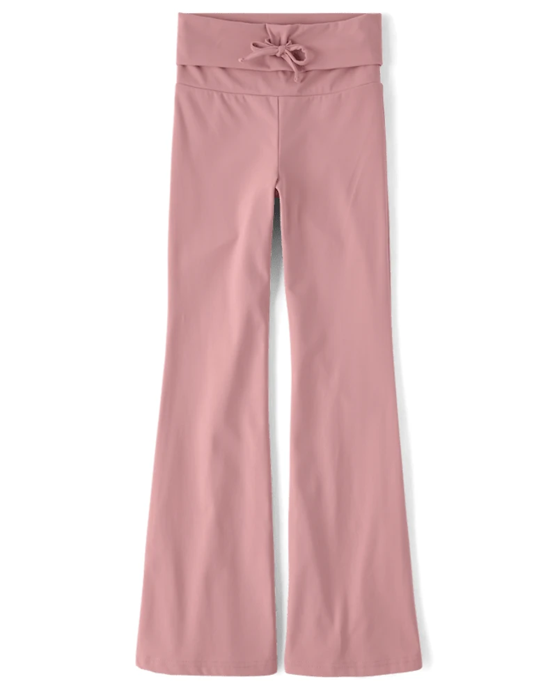 Tween Girls Quick Dry High Rise Foldover Leggings