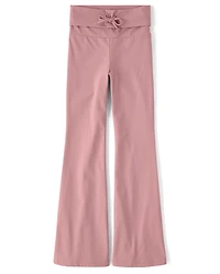 Tween Girls Quick Dry High Rise Foldover Leggings