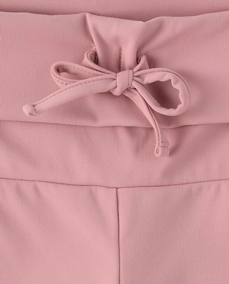 Tween Girls Quick Dry High Rise Foldover Leggings