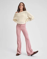 Tween Girls Quick Dry High Rise Foldover Leggings