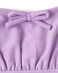 Tween Girls Smocked Longline Bikini Swimsuit