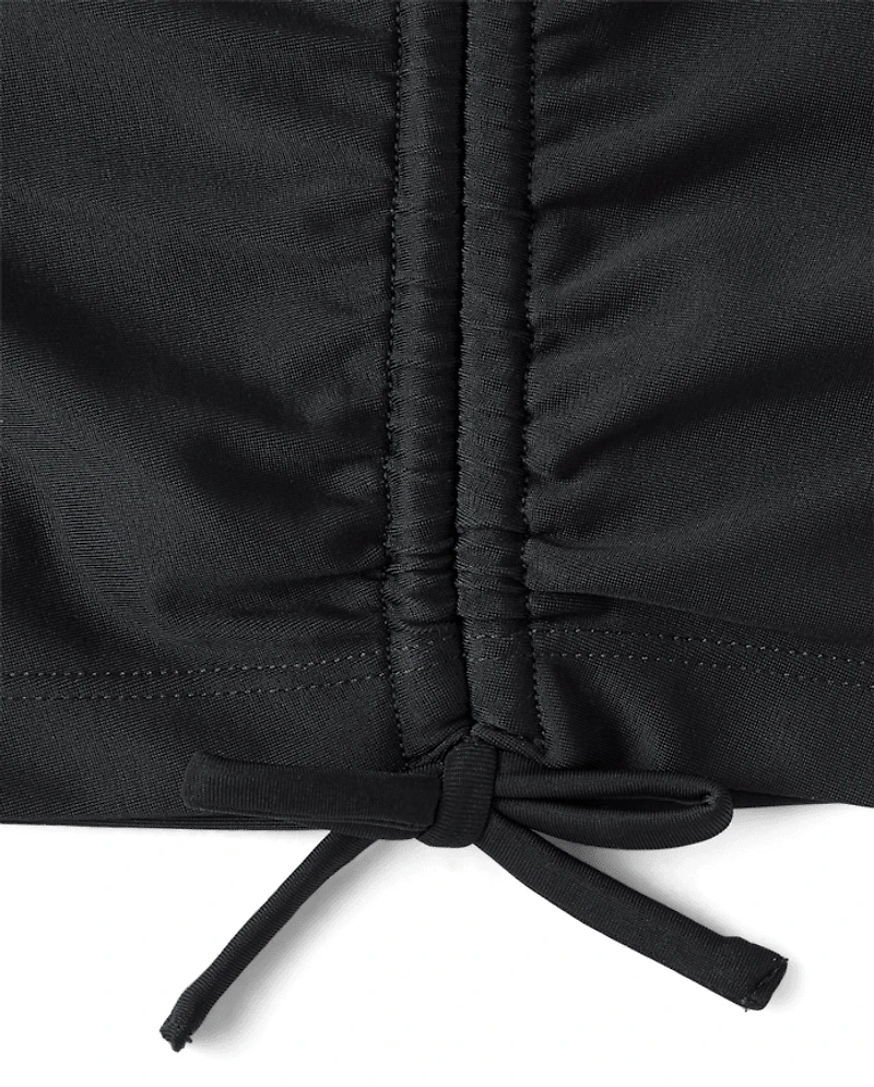 Tween Girls Floral Ruched 3-Piece Swimsuit