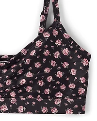 Tween Girls Floral Ruched 3-Piece Swimsuit