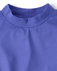 Tween Girls Contrast Ribbed 3-Piece Swimsuit