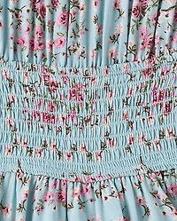 Tween Girls Floral Smocked Romper