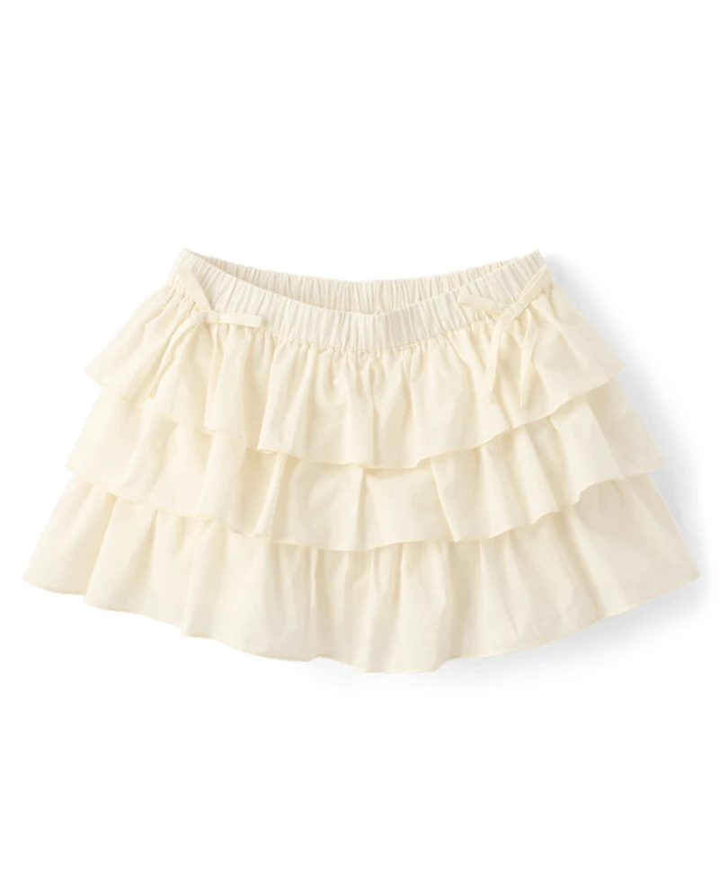 Tween Girls Tiered Ruffle Mini Skort