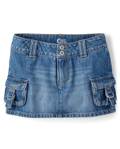 Tween Girls Denim Cargo Skort