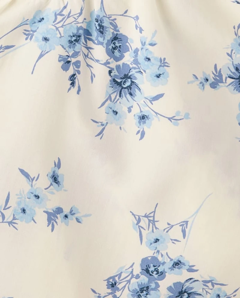 Tween Girls Floral Smocked Romper