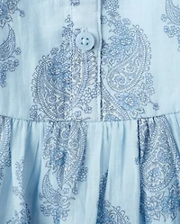 Tween Girls Paisley Button Tank Dress