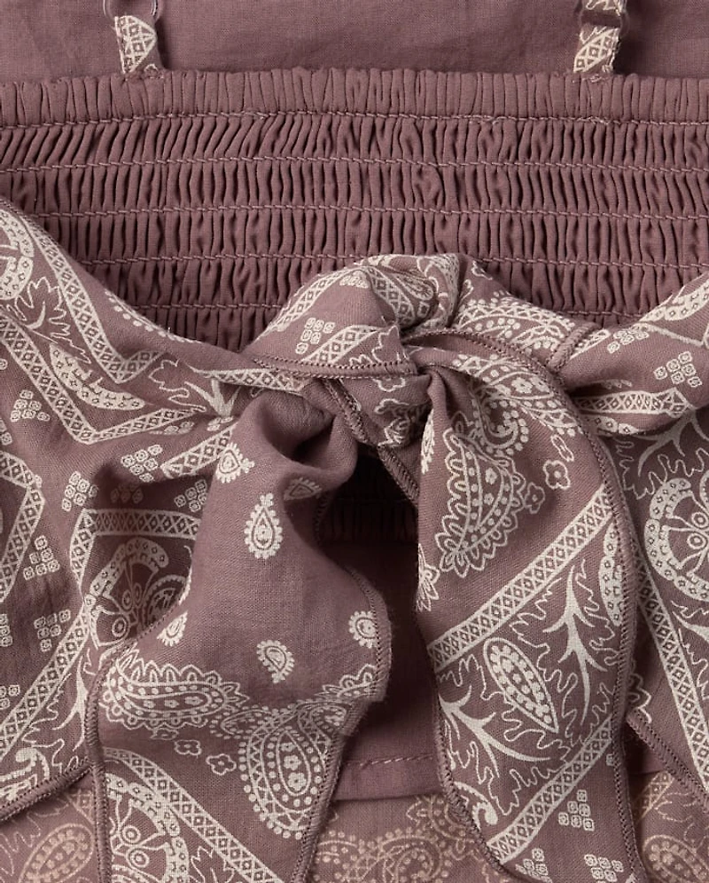 Tween Girls Textured Bandana Tank Top