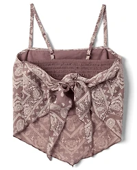 Tween Girls Textured Bandana Tank Top