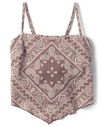 Tween Girls Textured Bandana Tank Top