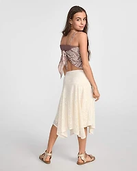 Tween Girls Lace Midi Hanky Hem Skirt