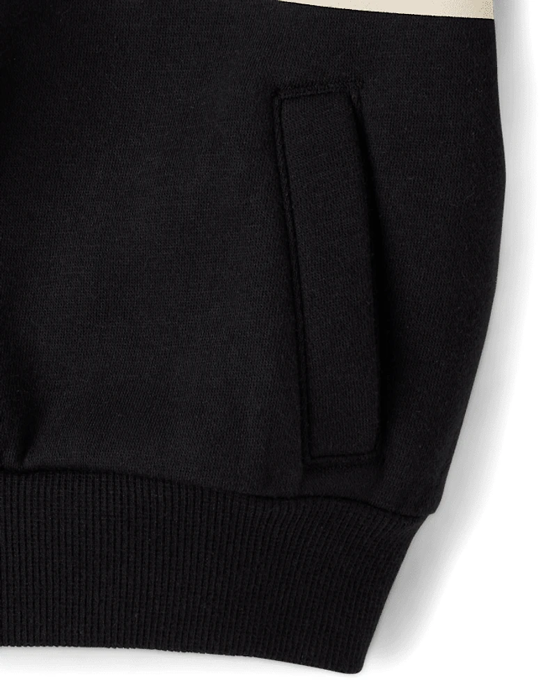 Tween Girls Racing Premium Fleece Half Zip Pullover