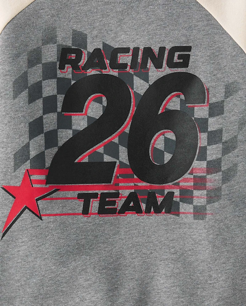 Tween Girls Racing Colorblock Premium Fleece Sweatshirt