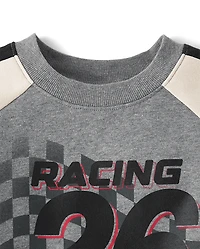 Tween Girls Racing Colorblock Premium Fleece Sweatshirt