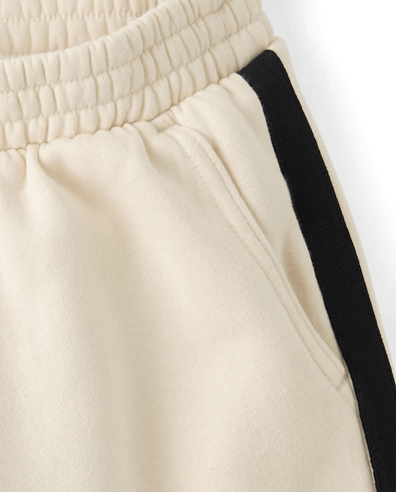 Tween Girls Side Stripe Premium Fleece Barrel Sweatpants
