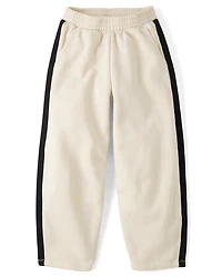 Tween Girls Side Stripe Premium Fleece Barrel Sweatpants