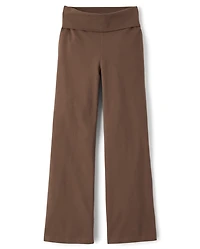 Tween Girls Foldover Waist Wide Leg Leggings