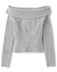Tween Girls Off Shoulder Sweater