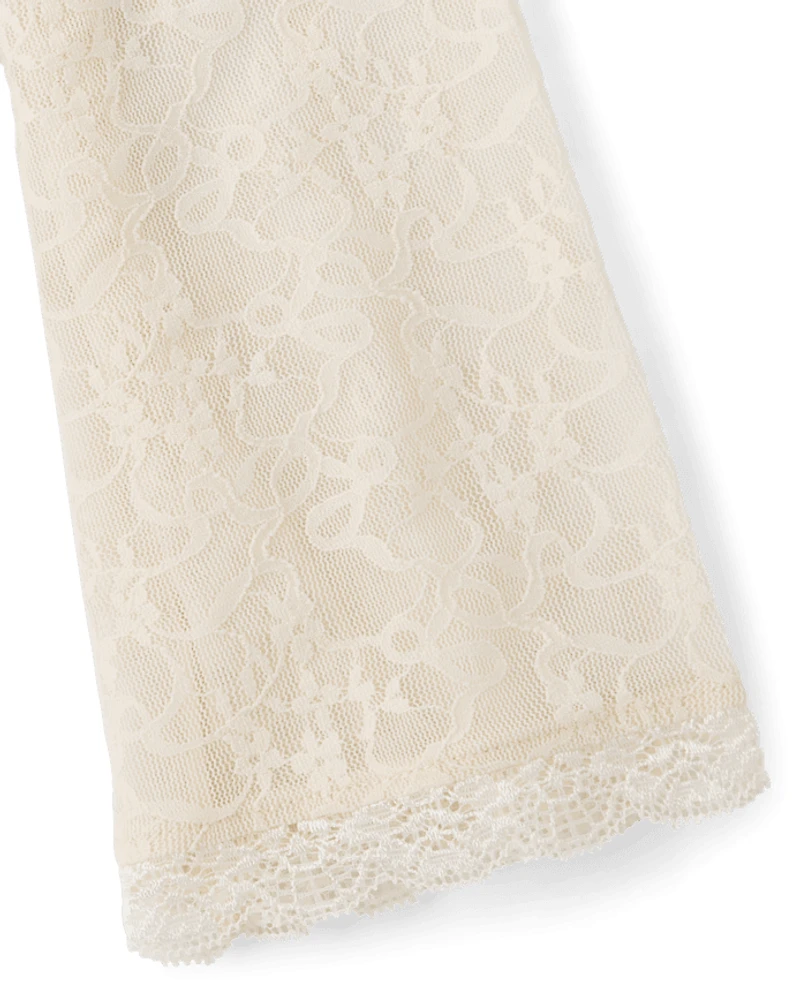Tween Girls Lace Wide Neck Top