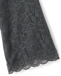 Tween Girls Lace Wide Neck Top
