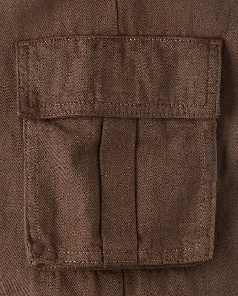 Tween Girls Garment Dyed Baggy Cargo Jeans