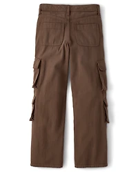 Tween Girls Garment Dyed Baggy Cargo Jeans