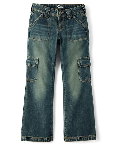 Tween Girls Low Rise Cargo Bootcut Jeans