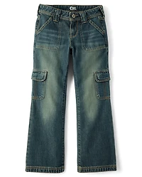 Tween Girls Low Rise Cargo Bootcut Jeans