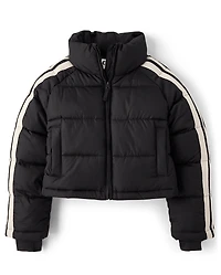 Tween Girls Side Stripe Puffer Jacket