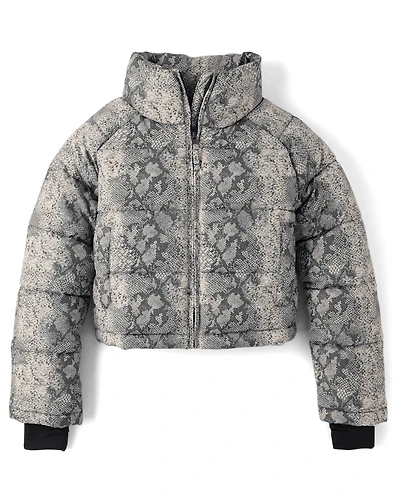 Tween Girls Snake Puffer Jacket