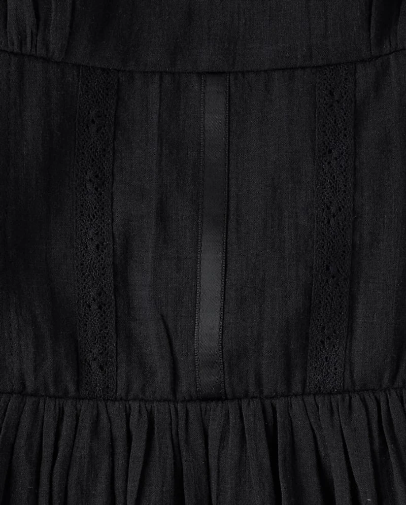 Tween Girls Pintuck Textured Fit And Flare Dress