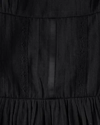 Tween Girls Pintuck Textured Fit And Flare Dress