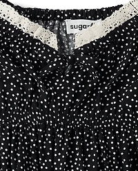 Tween Girls Dot Fit And Flare Dress