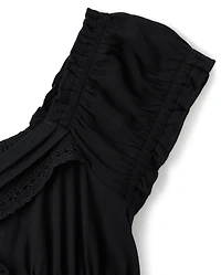 Tween Girls Pintuck Hanky Hem Top