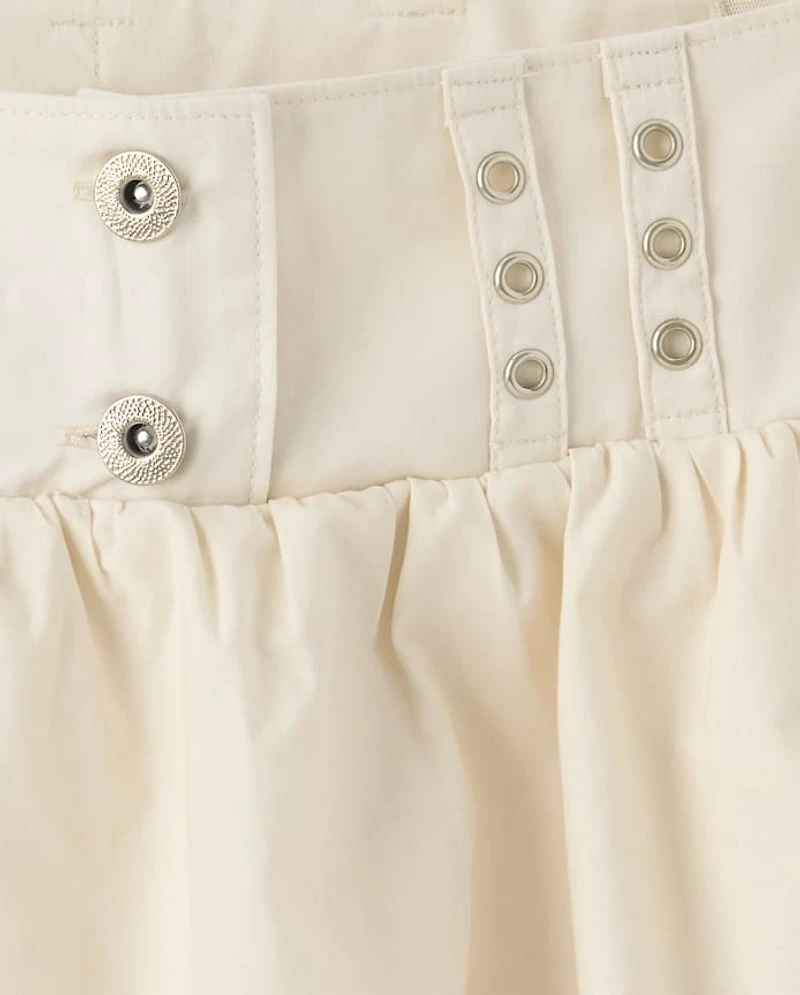 Tween Girls Grommet Poplin Bubble Skort