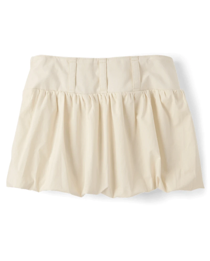 Tween Girls Grommet Poplin Bubble Skort