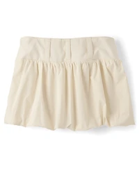 Tween Girls Grommet Poplin Bubble Skort
