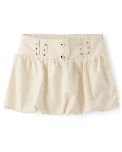 Tween Girls Grommet Poplin Bubble Skort