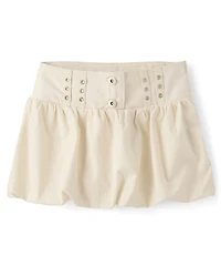 Tween Girls Grommet Poplin Bubble Skort