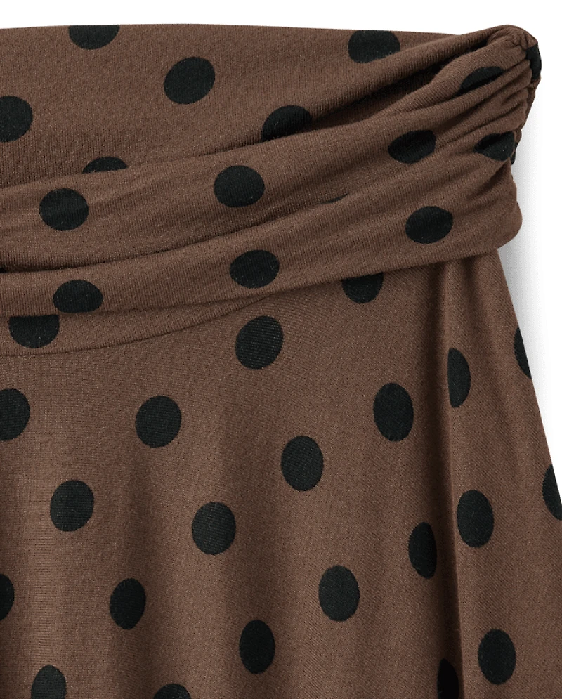 Tween Girls Polka Dot Hanky Hem Skirt