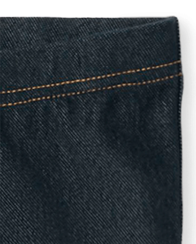 Girls Faux Denim Capri Leggings