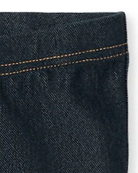 Girls Faux Denim Capri Leggings