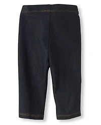 Baby And Toddler Girls Faux Denim Capri Leggings