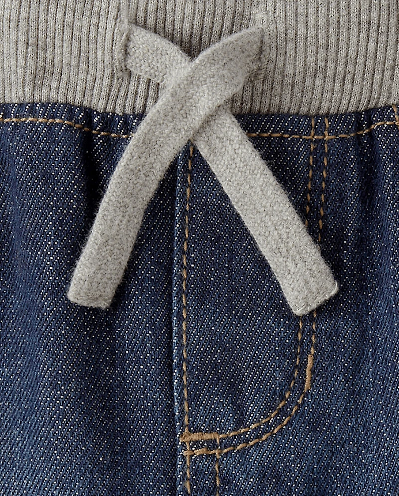 Jean droit basique à enfiler pour bébés et tout-petits garçons